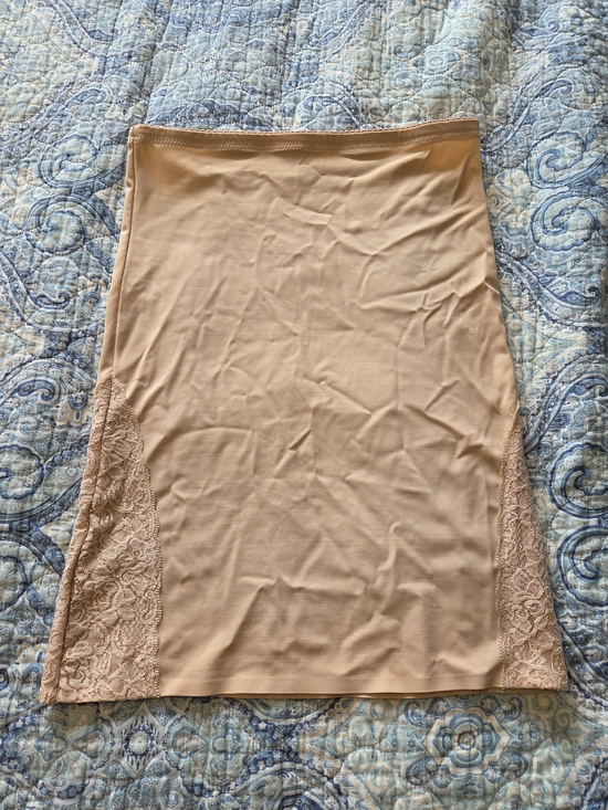 Izod Other - IZOD Tan Beige Nylon Spandex Tummy Control Half Slip Lace Accent Size Medium
